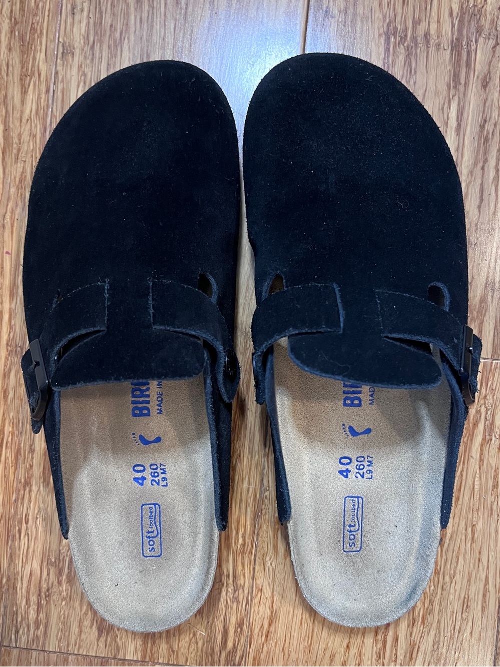 Birkenstock Boston Suede Clog - Black -EU 40 Narrow  W9.5/M8- EUC